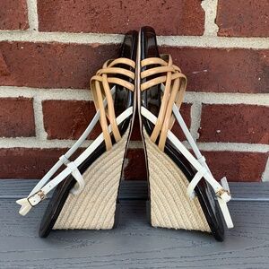 Tory Burch Multi-Strap Espadrille Wedge Sandals